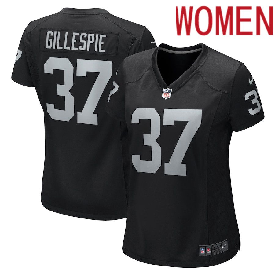 Women Oakland Raiders #37 Tyree Gillespie Nike Black Game NFL Jersey